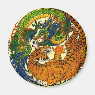 Tiger & Dragon Yin Yang Magnet
