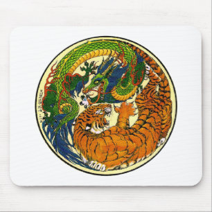 Tiger & Dragon Yin Yang Mouse Mat