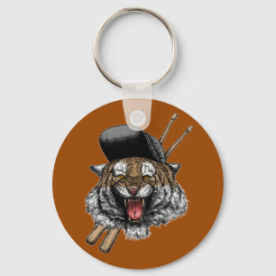 Tiger Drummer Key Ring
