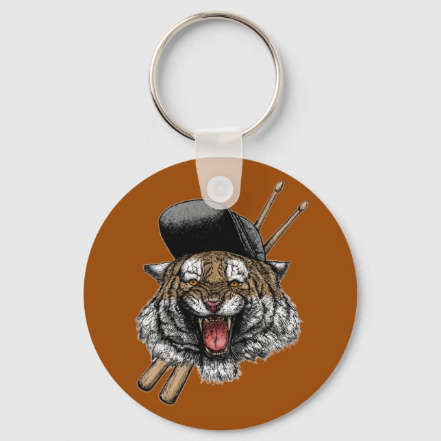 Tiger Drummer Key Ring (Front)