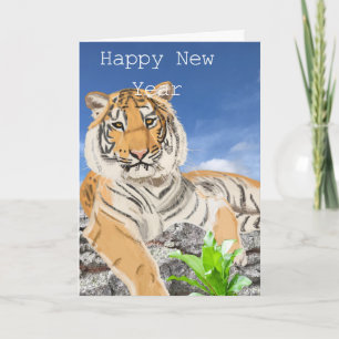 Tiger editable New Year Card