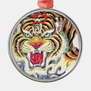 Tiger Eye Metal Tree Decoration