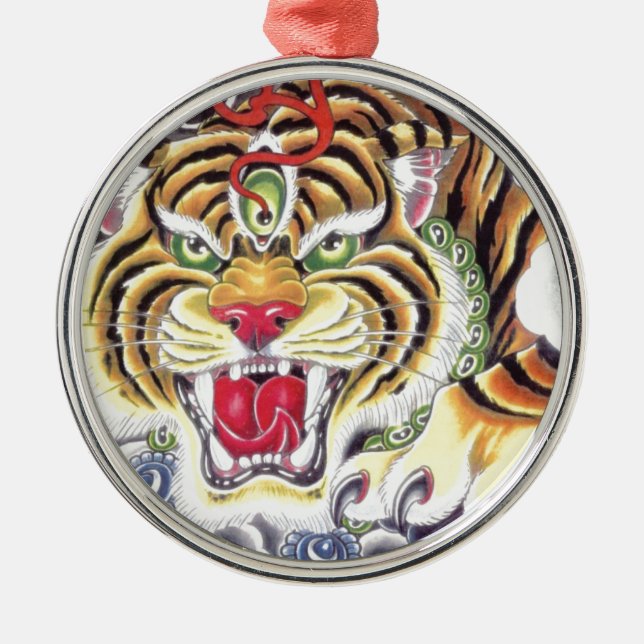 Tiger Eye Metal Tree Decoration (Front)