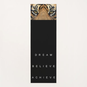 Tiger Eyes Black Template Motivational Quote Yoga Mat