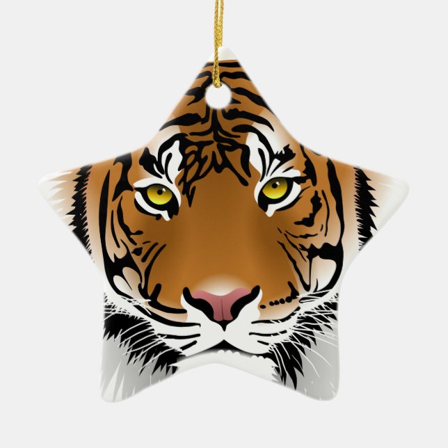 Tiger Eyes Ceramic Tree Decoration (Front)