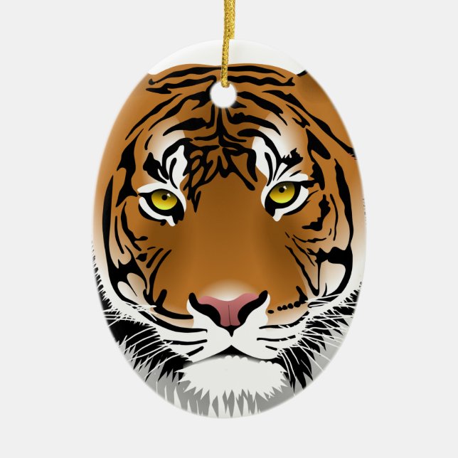 Tiger Eyes Ceramic Tree Decoration (Front)