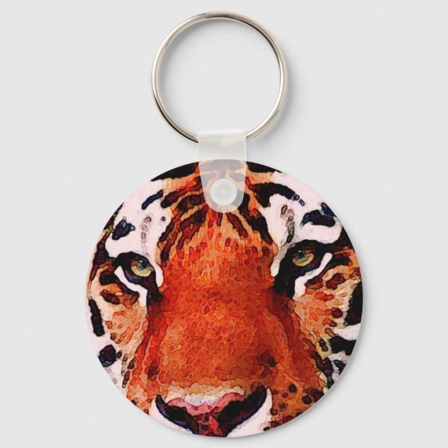 Tiger Eyes Custom Basic Button Keychain (Front)