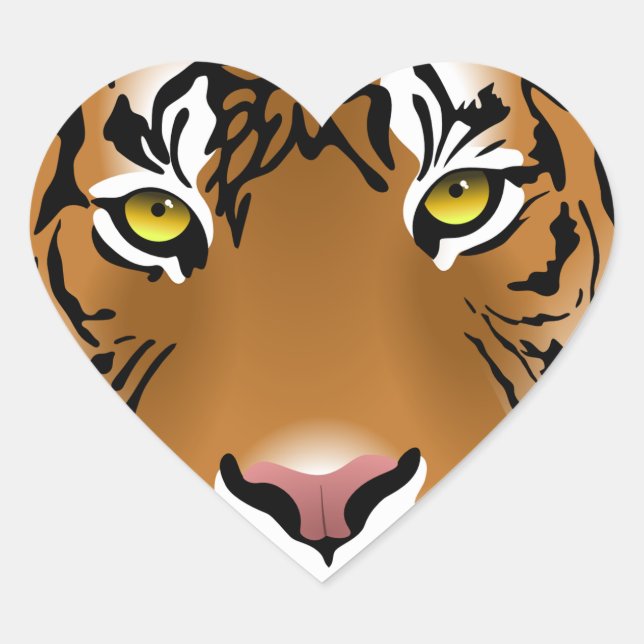 Tiger Eyes Heart Sticker (Front)