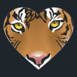 Tiger Eyes Heart Sticker<br><div class="desc">Tiger Eyes. Designs on house hold products,  stationary,  and much more products, </div>