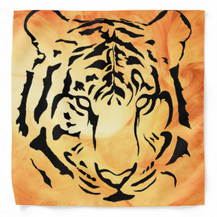 Tiger eyes in black silhouette bandana