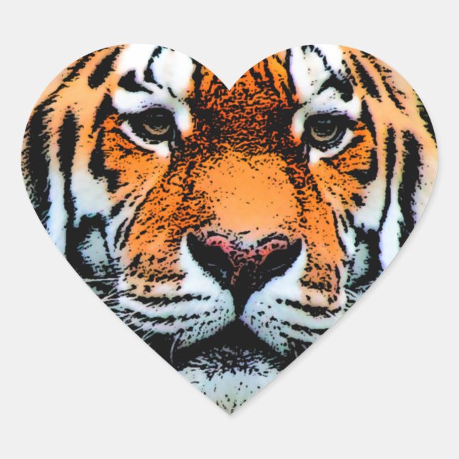 Tiger Eyes Inspirational Heart Sticker (Front)