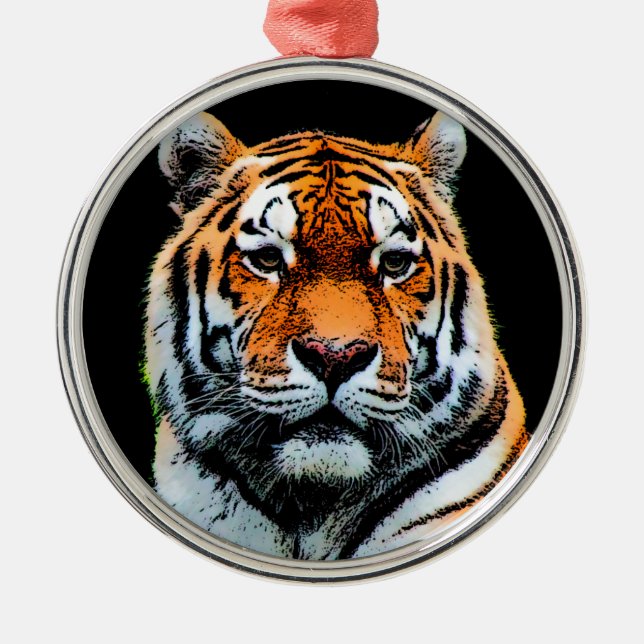Tiger Eyes Inspirational Metal Tree Decoration (Front)