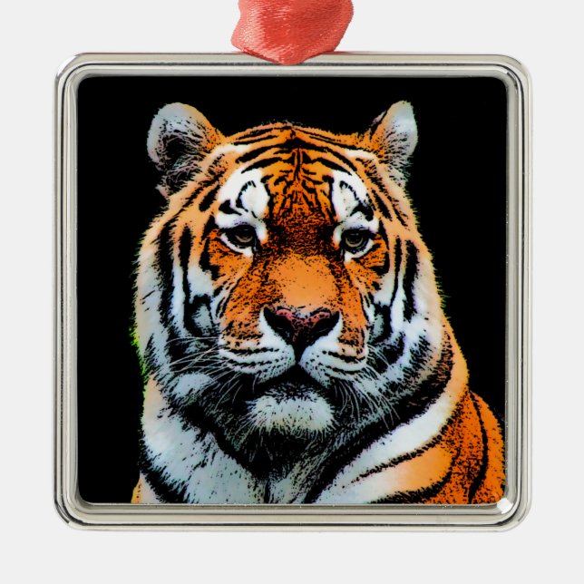 Tiger Eyes Inspirational Metal Tree Decoration (Front)