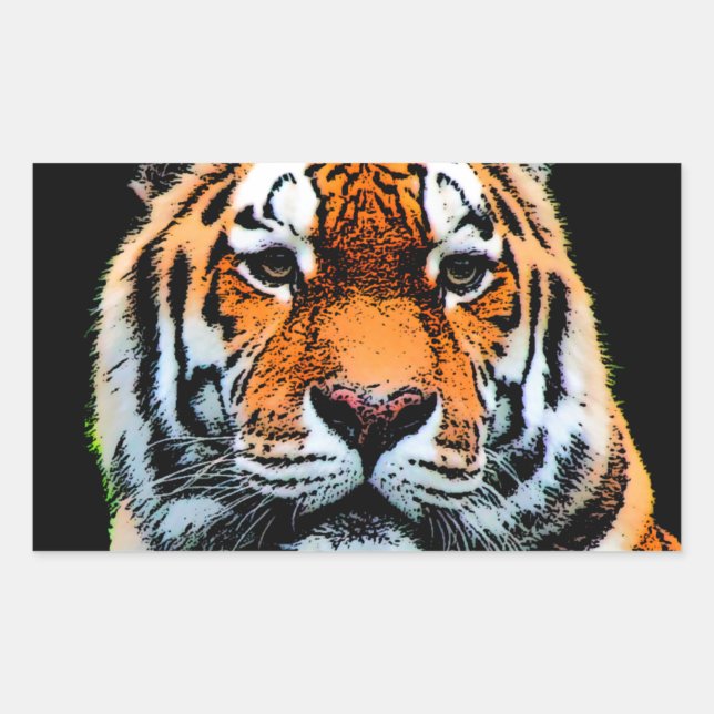 Tiger Eyes Inspirational Rectangular Sticker (Front)