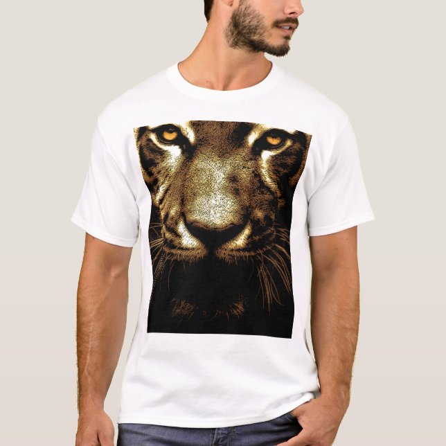 Tiger Eyes Men's Basic White T-Shirt (Front)