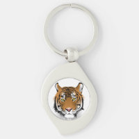 "Tiger Eyes" Metal Keychain