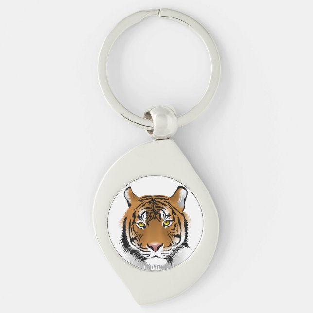 "Tiger Eyes" Metal Keychain (Front)