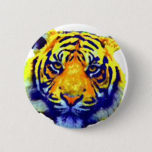 Tiger Eyes Pop Art 6 Cm Round Badge