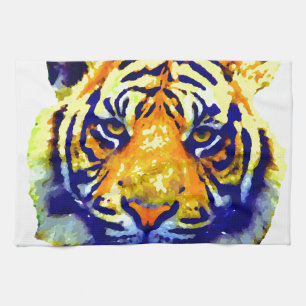 Tiger Eyes Pop Art Tea Towel
