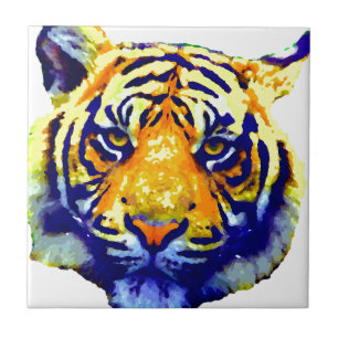 Tiger Eyes Pop Art Tile