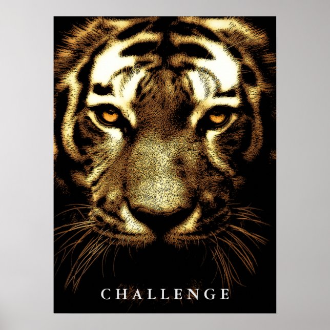 Tiger Eyes Wild Animal Art Challenge Inspirational Poster (Front)