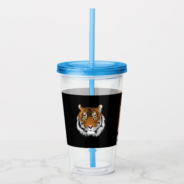 Tiger Face Acrylic Tumbler (Front)