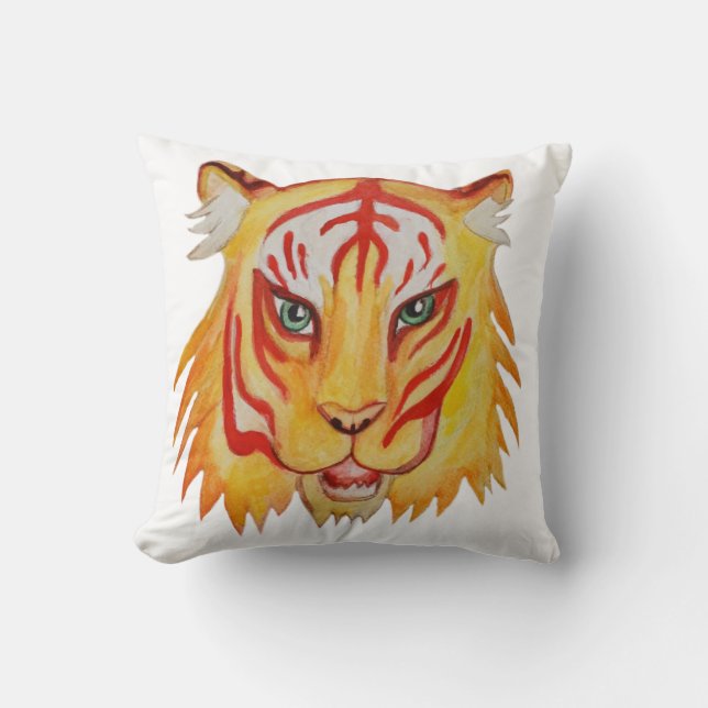 Tiger Face Art Cushion (Front)