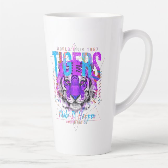 Tiger Face Art Latte Mug (Right)