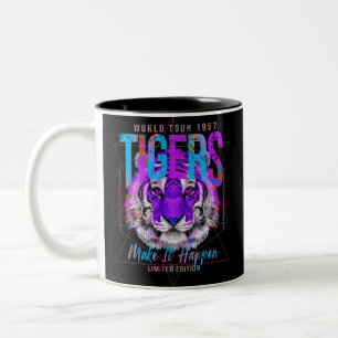 Tiger Face Art Two-Tone Coffee Mug