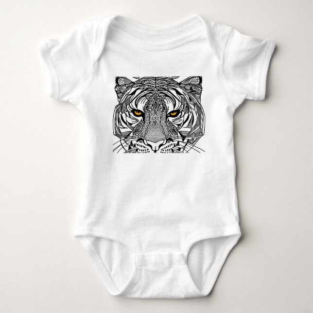 Tiger Face Baby Bodysuit (Front)