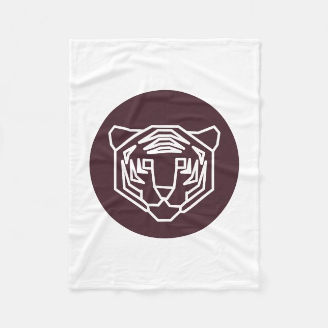 Tiger Face Badge Fleece Blanket (Front)