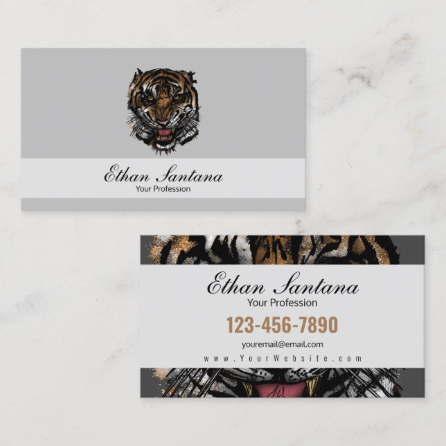Tiger Face Business Card (Front/Back)