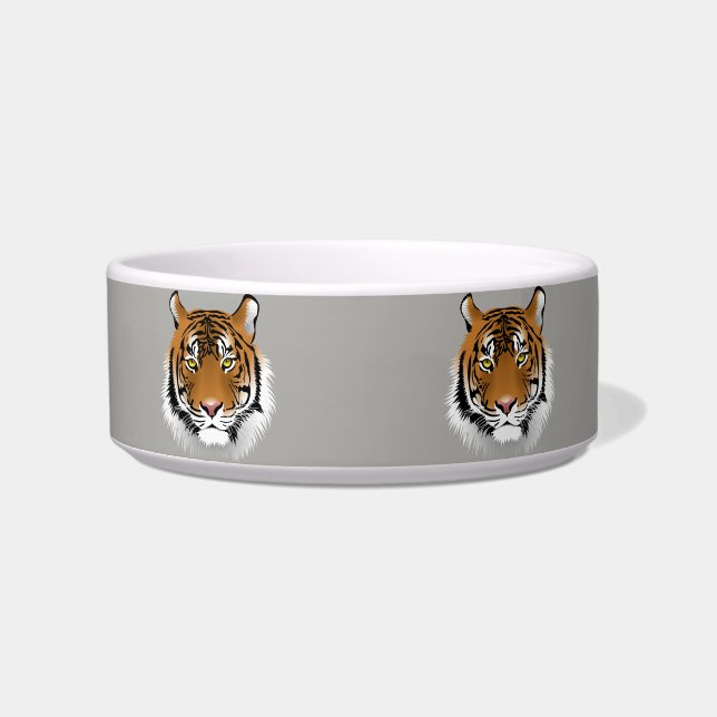 tiger face cat food bowl   (Front)