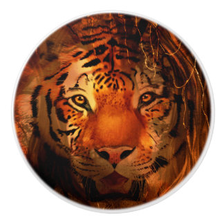 Tiger face ceramic knob