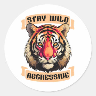 TIGER FACE CLASSIC ROUND STICKER
