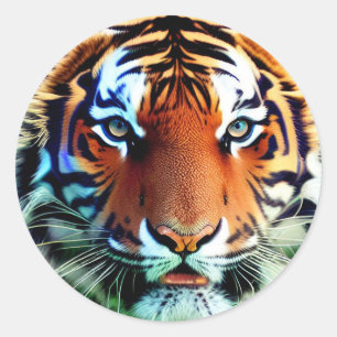 Tiger Face Classic Round Sticker