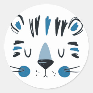 Tiger face  classic round sticker