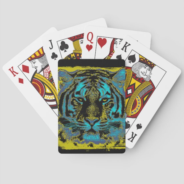 Tiger Face Close-Up 12 Playing Cards (Back)