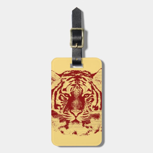 Tiger Face Close-Up 5 Luggage Tag (Front Vertical)