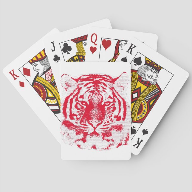 Tiger Face Close-Up 6 Playing Cards (Back)