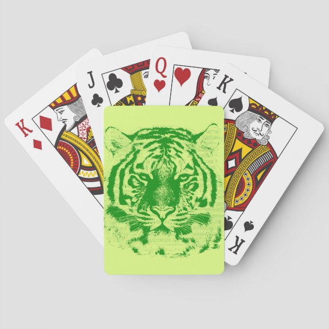 Tiger Face Close-Up Playing Cards (Back)