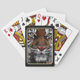 Tiger Face Fractal Art Playing Cards