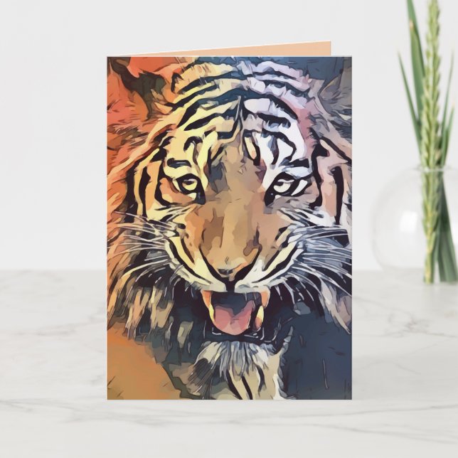Tiger face greeting card (Front)