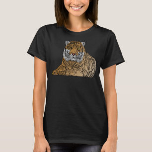 Tiger face head big cats predator imprint with wil T-Shirt
