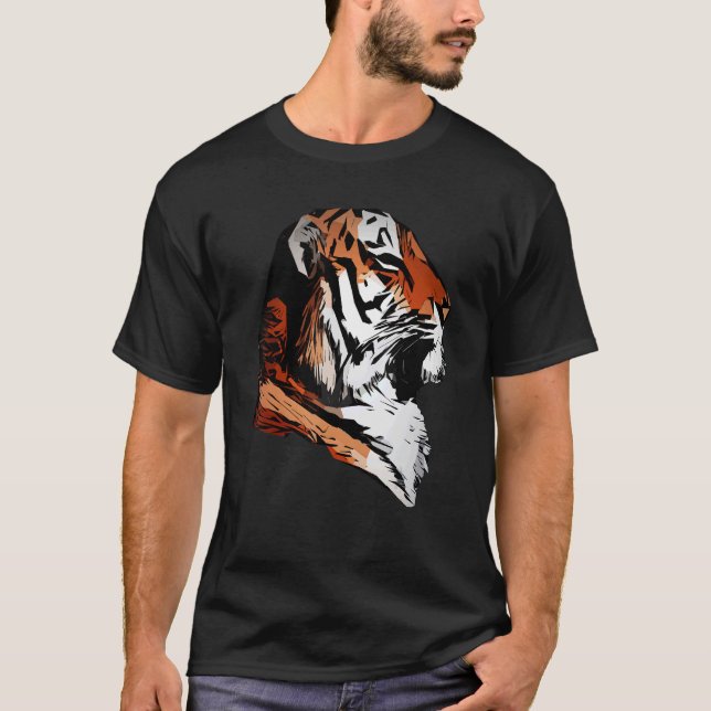 Tiger face head big cats predator imprint with wil T-Shirt (Front)