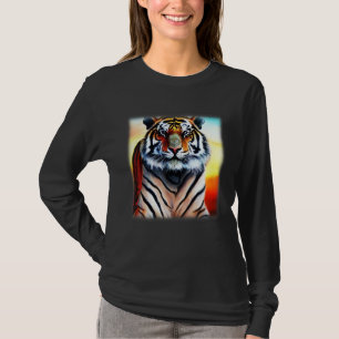 Tiger face head big cats predator imprint with wil T-Shirt