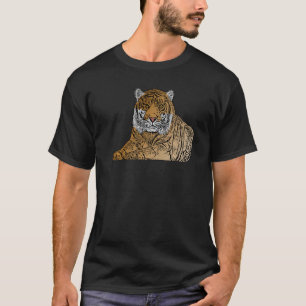 Tiger face head big cats predator imprint with wil T-Shirt