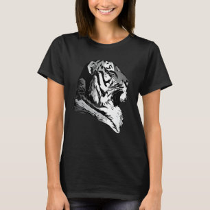 Tiger face head big cats predator imprint with wil T-Shirt