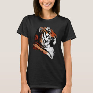 Tiger face head big cats predator imprint with wil T-Shirt