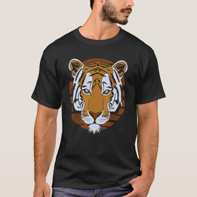 Tiger Face Head Big Cats Print Predator Animal Imp T-Shirt (Front)